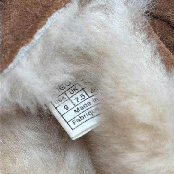 UGG Australia Dakota Chesnut Brown Suede Moccasin Wool Fur Slippers Size 9 - Picture 11 of 16